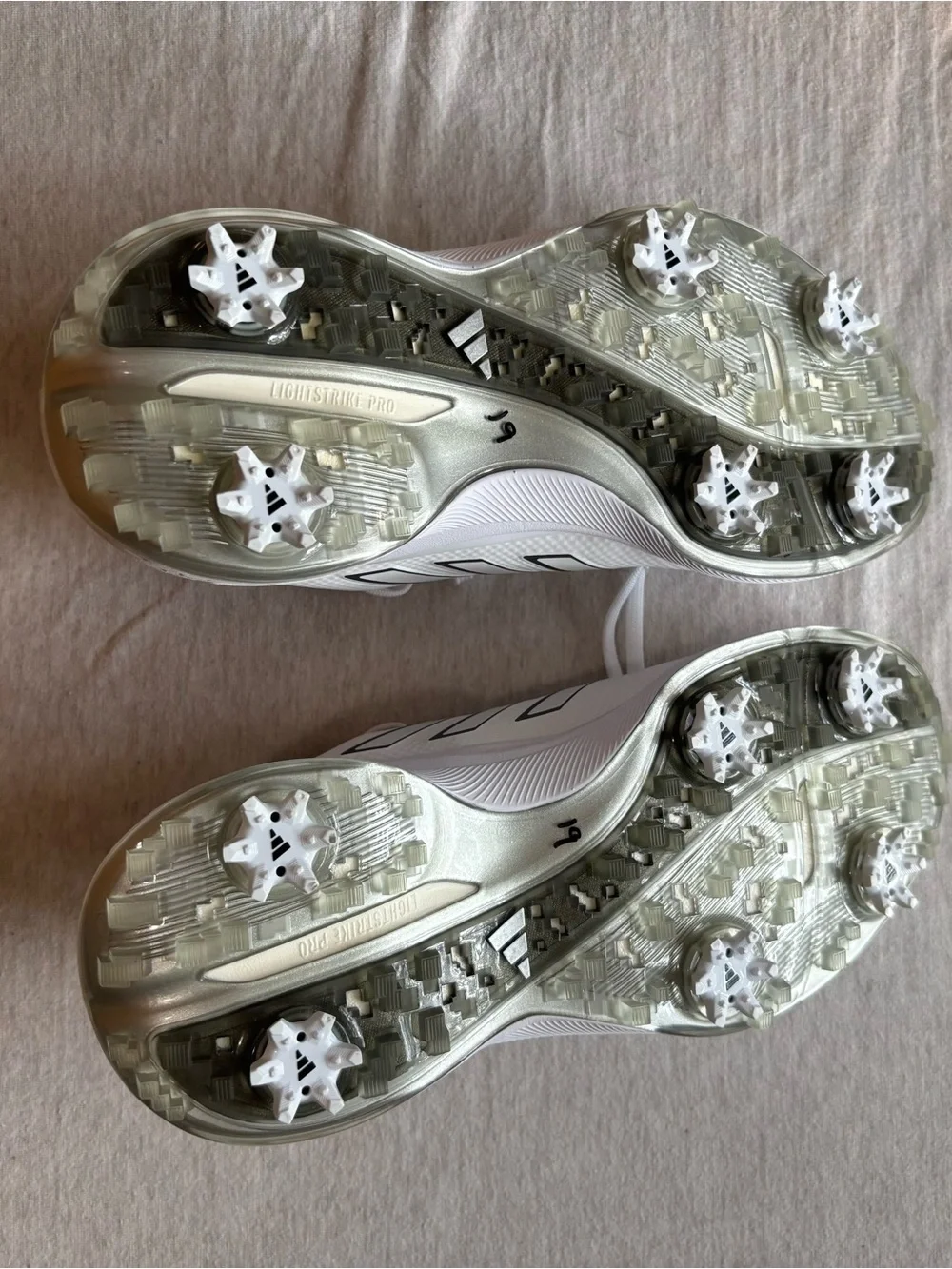 Adidas ZG23 Spiked Golf Shoes White/Silver Men’s Size 8 NEW